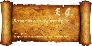 Rosenstein Gusztáv névjegykártya