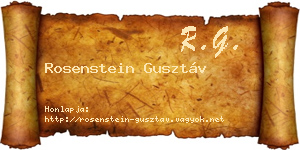 Rosenstein Gusztáv névjegykártya